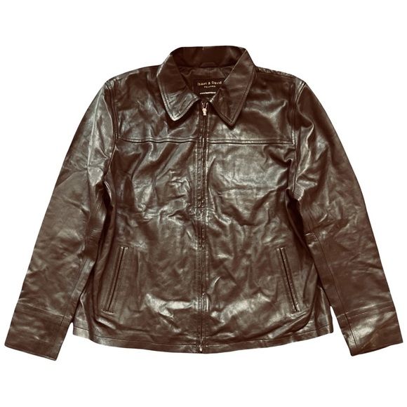 ISAAC & DAVID • Men’s Brown Leather Motorcycle Biker Jacket - Picture 8 of 8